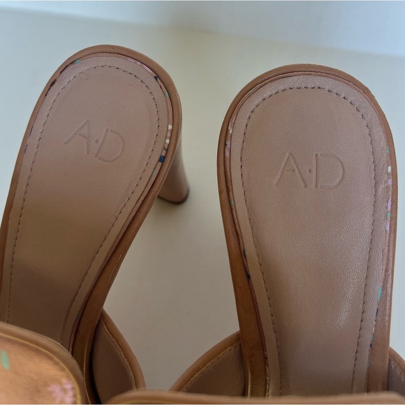 AD & Daughters Jaconi Textile/Leather Floral High Heel Peep Toe Mules Shoes 7.5 - Picture 9 of 15